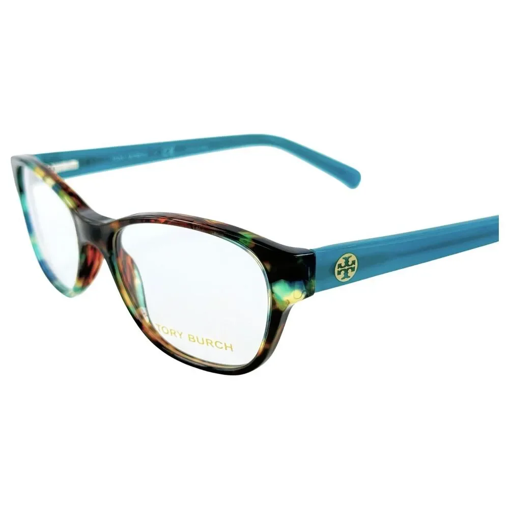 Tory Burch TY2031 Womens Plastic Eyeglass Frame 3153 Blue Brown Tortoise 51-17